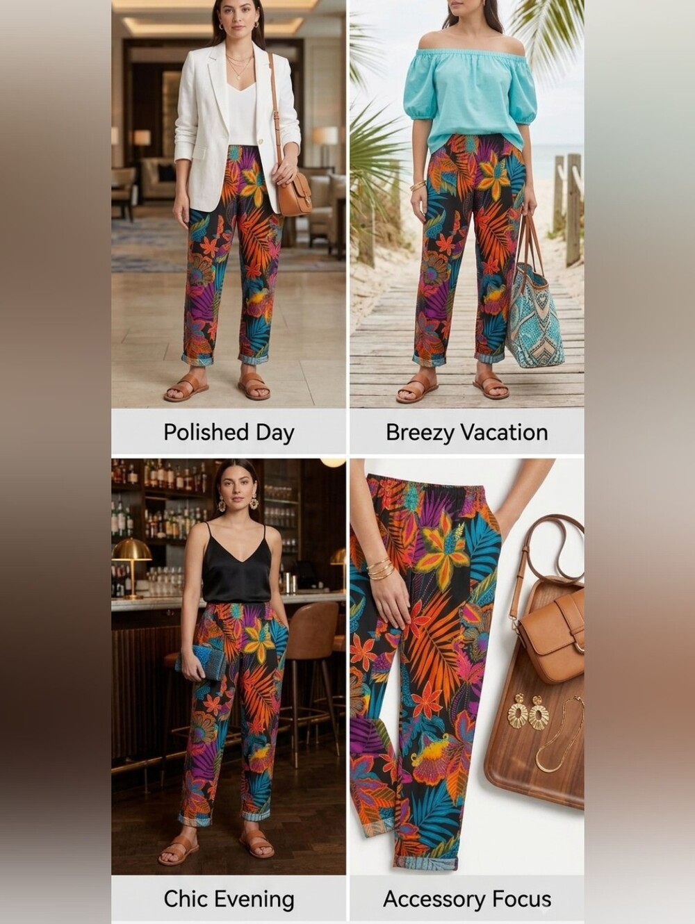 Philosophy Tropical Floral Pants Multi Color Vacation Festival
